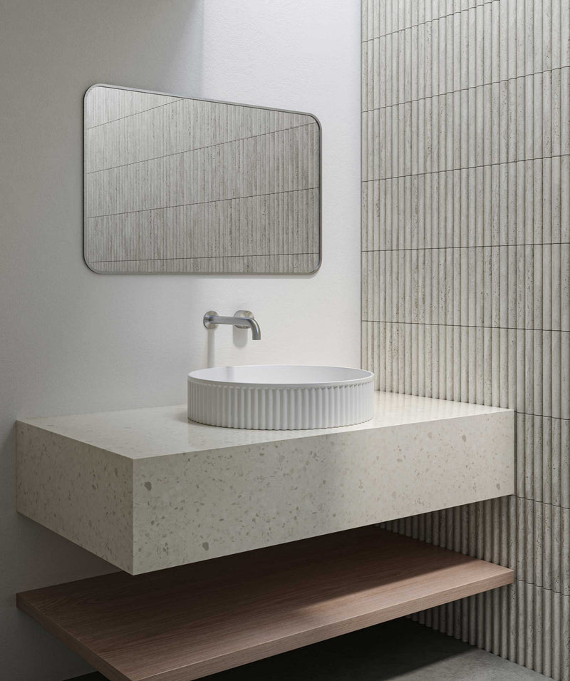 SEIMA Cleo 400 - White Gloss & White Matte Ceramic Above Counter Basin, Square