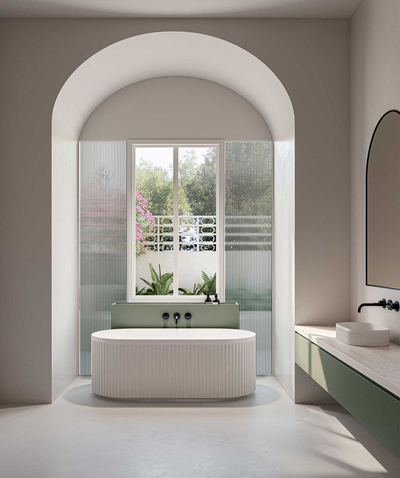 SEIMA Cleo 500 - White Matte & White Gloss Ceramic Above Counter Basin, Super-Ellipse