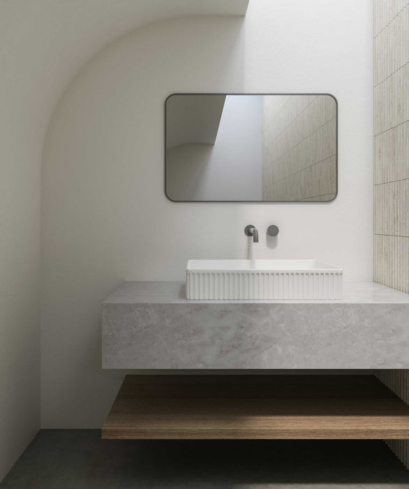 SEIMA Cleo 501 - White Matte & White Gloss Ceramic Above Counter Basin, Super-Ellipse