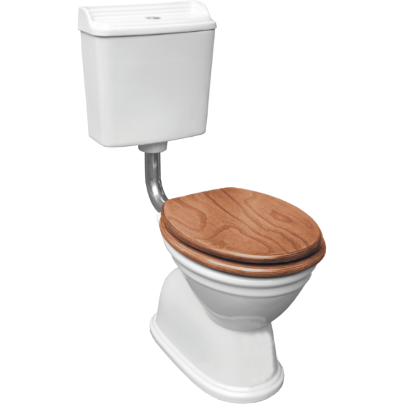 Johnson Suisse Colonial Feature S Trap Toilet Suite, Oak Seat