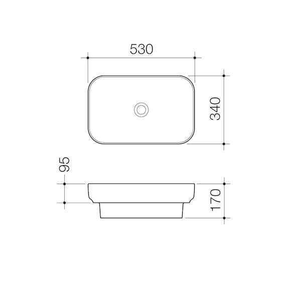 Caroma Tribute Rectangle 530 Inset Basin NTH