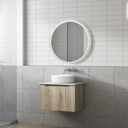 Aulic Calder Wall Hung Wave Groove Finger Pull Cabinet 600mm