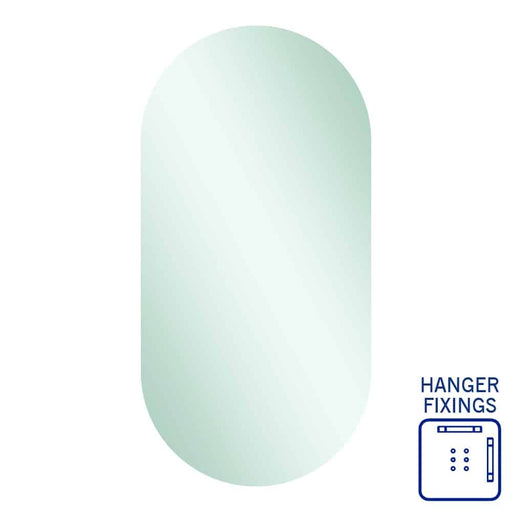 Thermogroup Duke Polished Edge Pill Mirror with Hangers