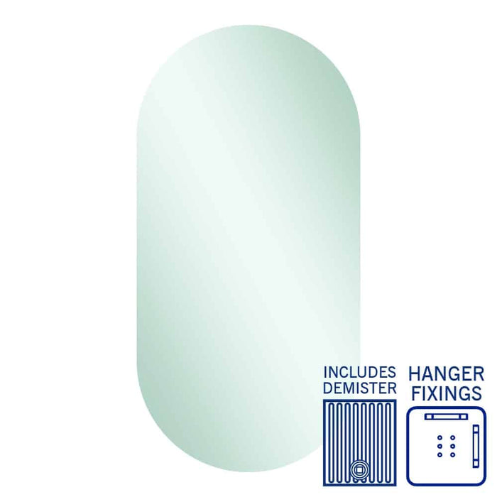 Thermogroup Duke Polished Edge Pill Mirror with Hangers