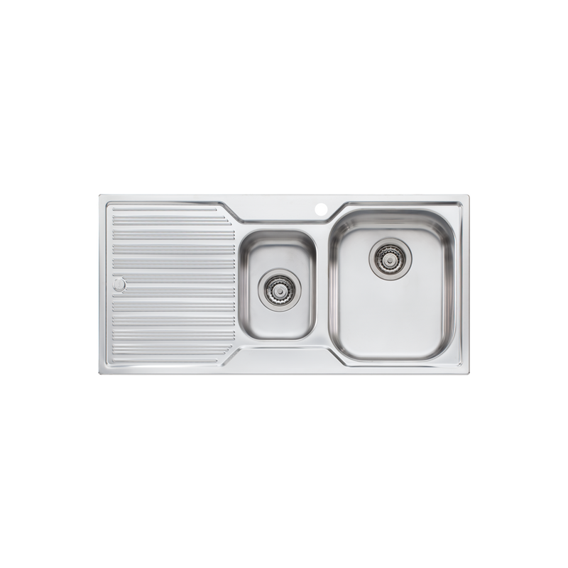 Oliveri Diaz 1 & 1/2 Bowl Sink With Drainer 980mm