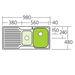 Oliveri Diaz 1 & 1/2 Bowl Sink With Drainer 980mm