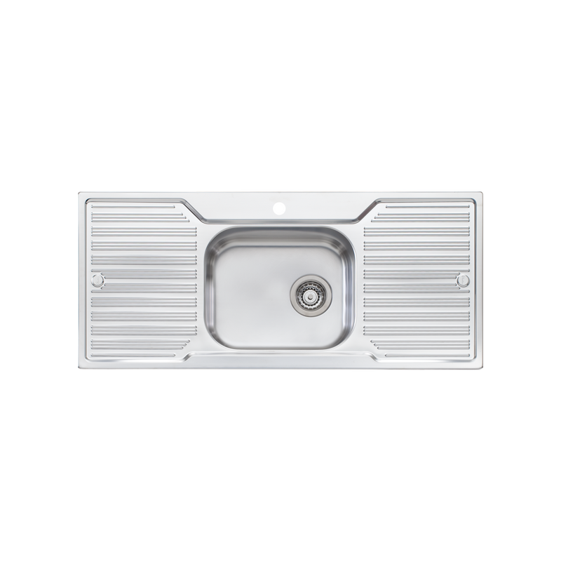 Oliveri Diaz Single Bowl Sink With Double Drainer No Tap Hole Centre Bowl +AC15+AC18