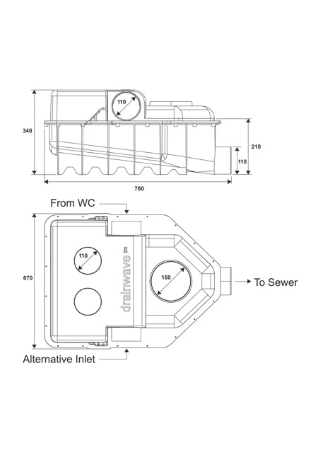 Azzura Drainwave Sewer Dosing Unit 9 Litres (only Sold with 6star approved Toilet, Sold seperately)