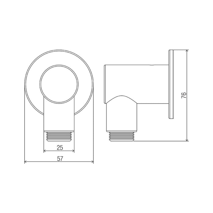 Conserv Wall Outlet Elbow with Dual Check Valve - With Wall Flange