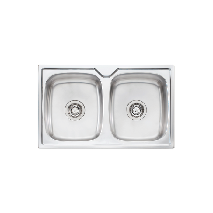 Oliveri Endeavour Double Bowl Topmount Sink NTH Double TM Bowl 770 X 480mm