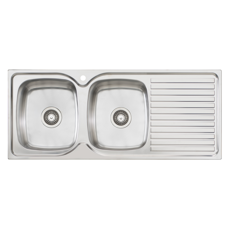 Oliveri Endeavour Double Bowl Sink With Drainer