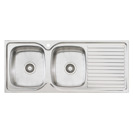 Oliveri Endeavour Double Bowl Sink With Drainer