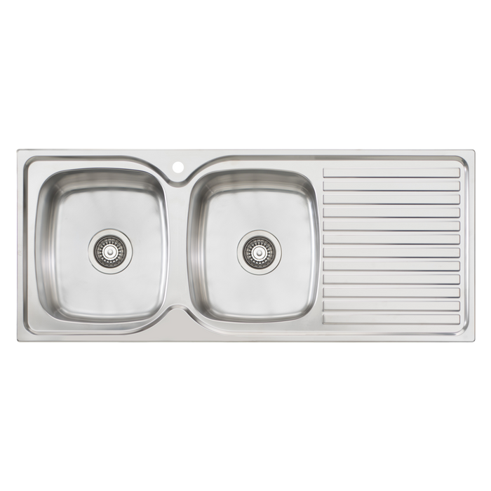 Oliveri Endeavour Double Bowl Sink With Drainer