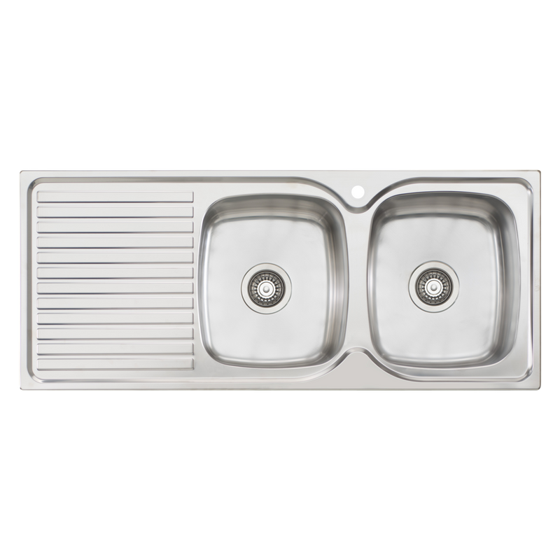 Oliveri Endeavour Double Bowl Sink With Drainer