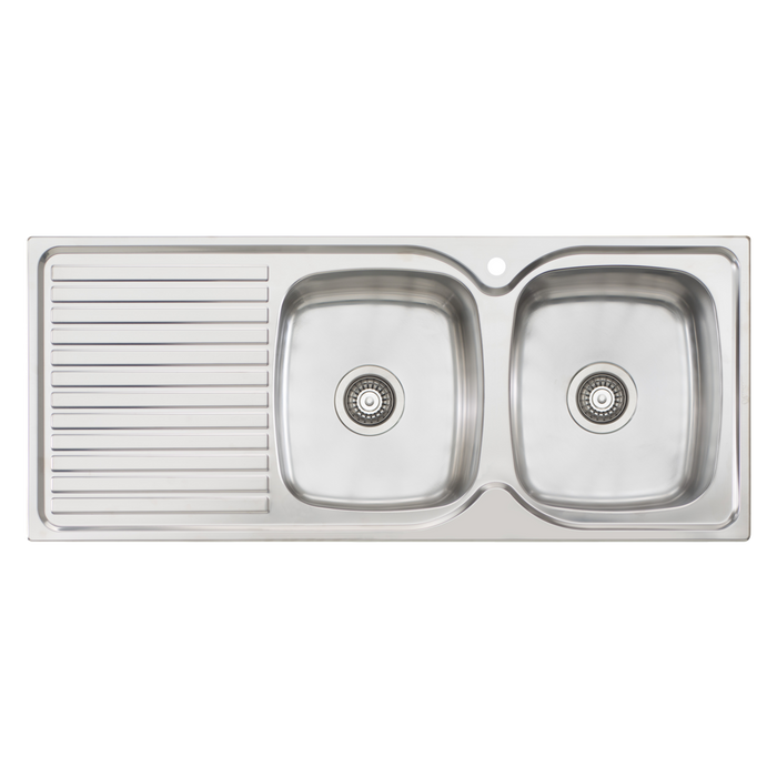 Oliveri Endeavour Double Bowl Sink With Drainer