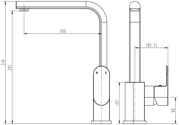 Modern National Eva Kitchen Mixer