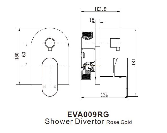 Modern National Eva Shower Diverter Mixer
