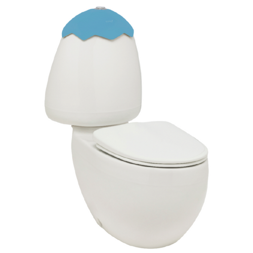 Johnson Suisse Egg Junior Close Coupled Suite, Blue Cistern Lid, Standard Pan Connector