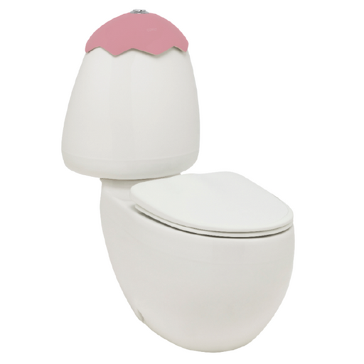 Johnson Suisse Egg Junior Close Coupled Suite, Pink Cistern Lid, Standard Pan Connector