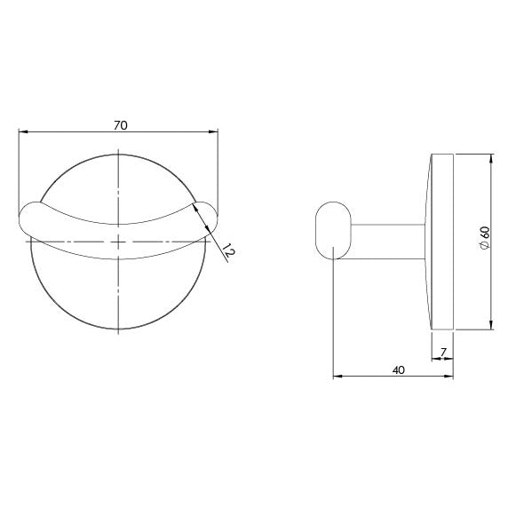 Phoenix Festival Single Towel Rail 600mm Chrome