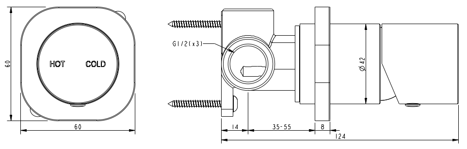 Millennium Finesa SQ Shower Mixer