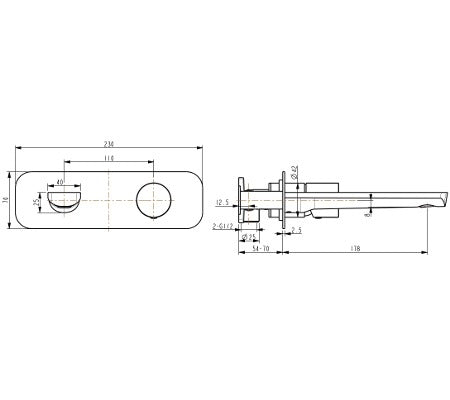 Millennium Finesa Wall Basin Mixer