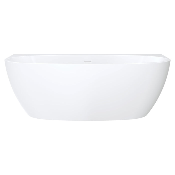 Keeto Back-To-Wall Acrylic Bath with Overflow, 1700mm