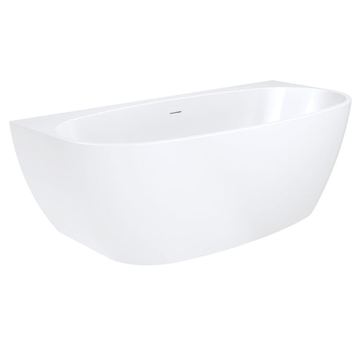 Keeto Back-To-Wall Acrylic Bath with Overflow, 1700mm
