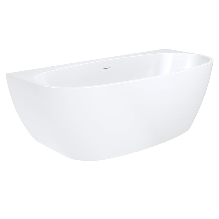 Keeto Back-To-Wall Acrylic Bath with Overflow, 1700mm