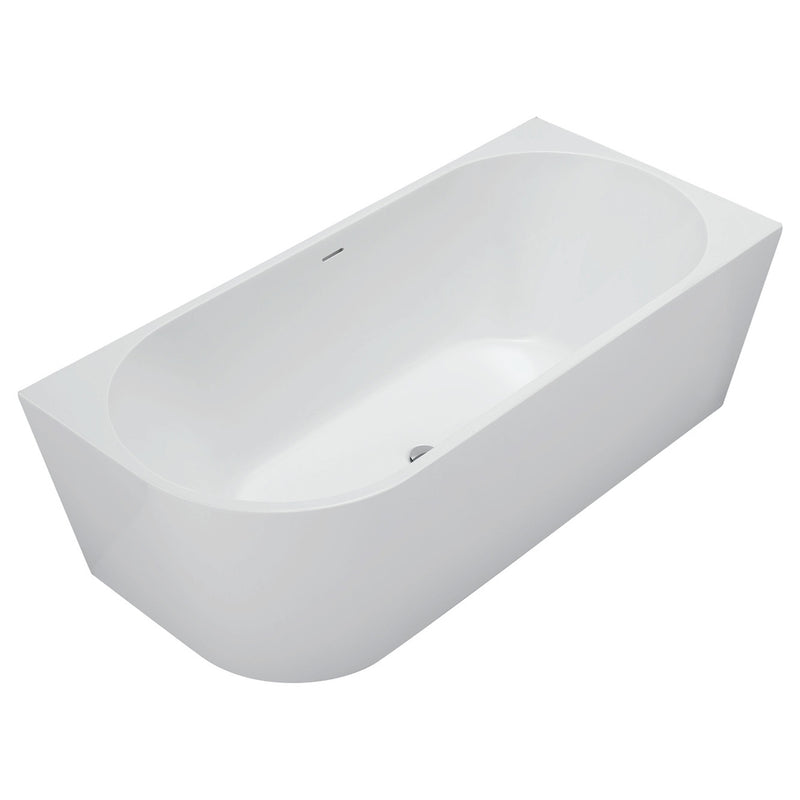 Fienza Isabella Left-Hand Acrylic Corner Bath with Overflow, Gloss White, 1700mm