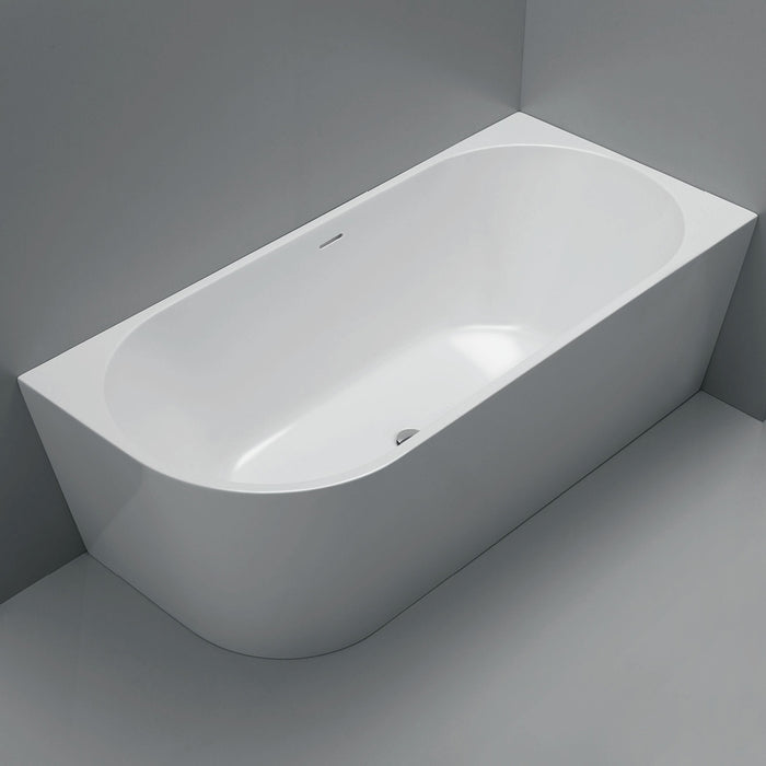 Fienza Isabella Left-Hand Acrylic Corner Bath with Overflow, Gloss White, 1700mm