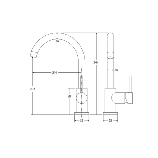 Fienza Isabella Gooseneck Sink Mixer