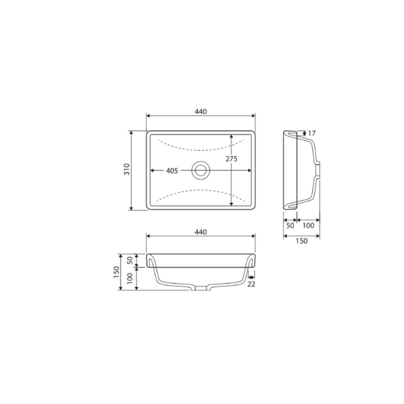 Fienza Sarah Semi-Inset Basin