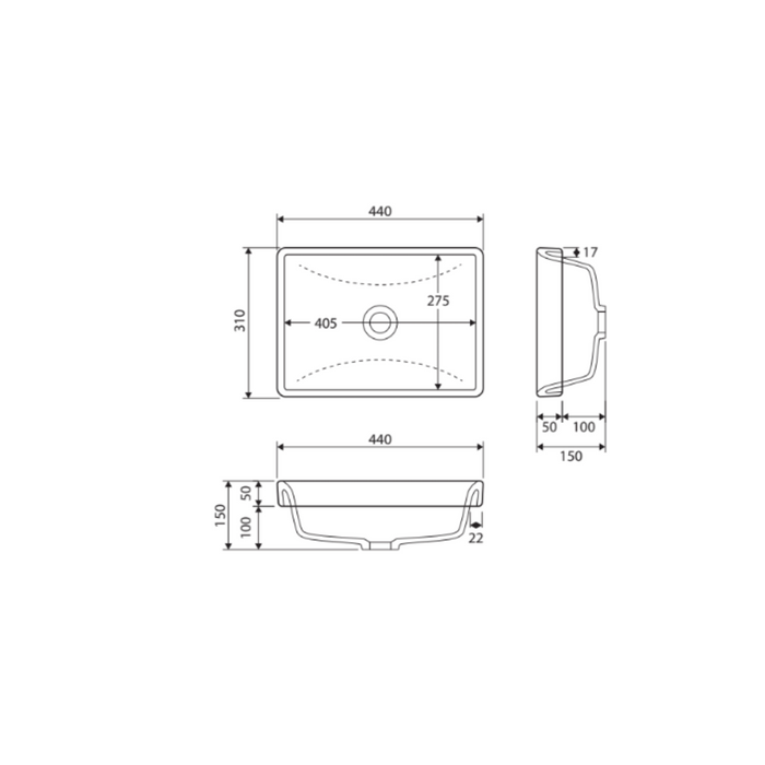 Fienza Sarah Semi-Inset Basin