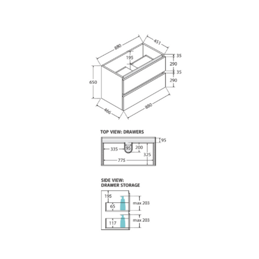 Fienza Quest 900 Wall-Hung Cabinet