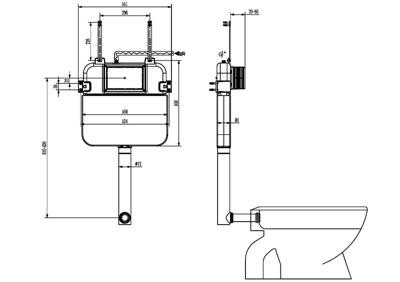 Nero R&T In-Wall Cistern