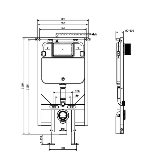 Nero R&T Wall Hung In-Wall Cistern II