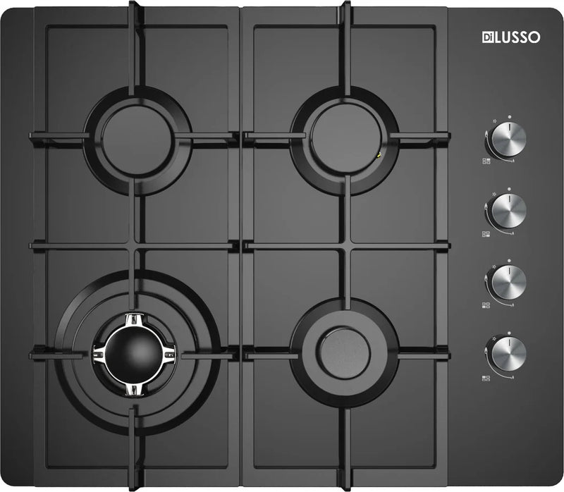 Dilusso Appliances Gas Cooktop- 600MM Black Glass