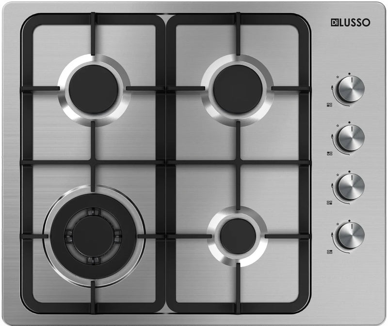 Dilusso Appliances GAS COOKTOP - 600MM SS CAST IRON TRIVETS