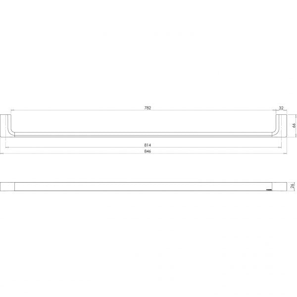 Phoenix Gloss Single Towel Rail 800mm