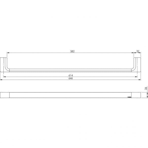 Phoenix Gloss Single Towel Rail 600mm