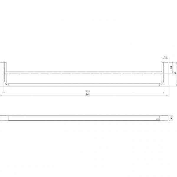Phoenix Gloss Double Towel Rail 800mm