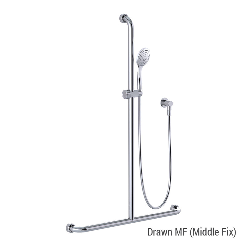 Conserv Hygienic Seal® Glide Slide "Inverted T" Shower Kit Chrome