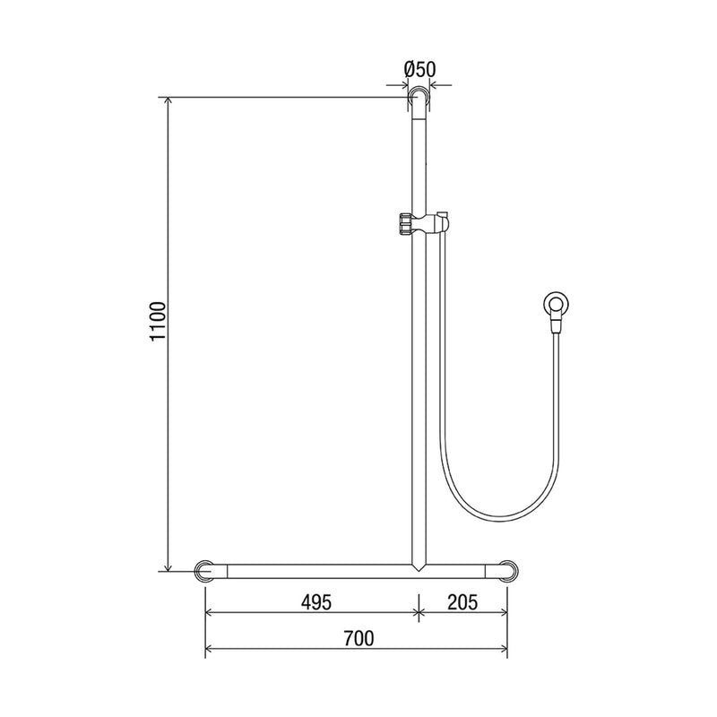 Conserv Hygienic Seal® Glide Slide "Inverted T" Shower Kit Chrome