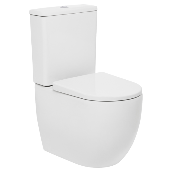 Johnson Suisse Gemelli Back To Wall Closed Coupled Rimless Toilet Suite With Seat