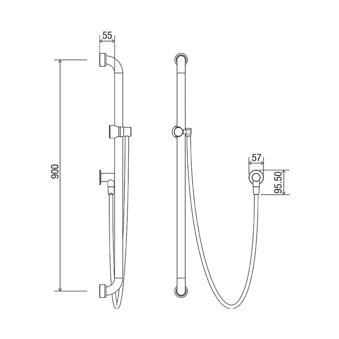 Conserv Hygienic Seal® Friction Slide Shower Kit