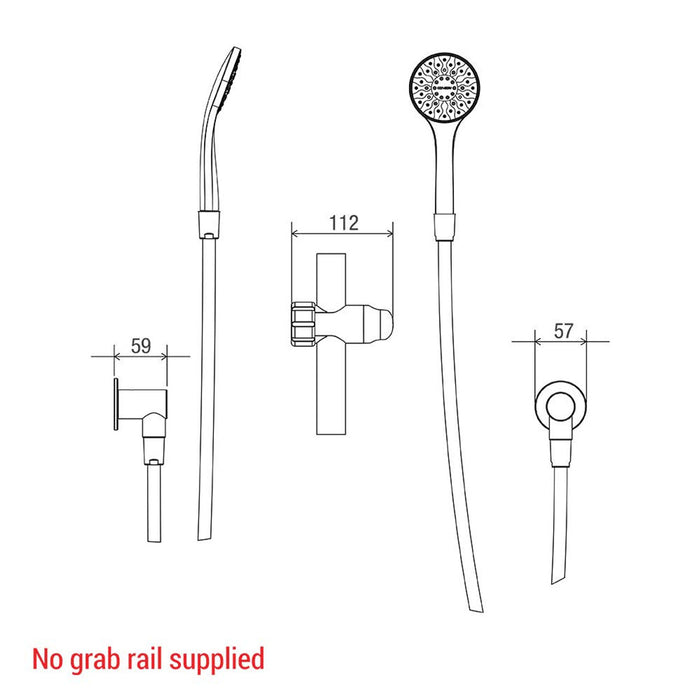 Conserv Glide Slide Shower Kit with Hose Restrictor Bracket