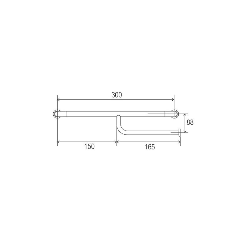 Conserv Hygienic Seal® Straight Grab Rail with Toilet Paper Holder