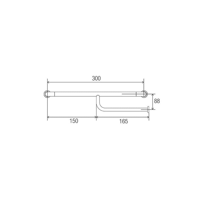 Conserv Hygienic Seal® Straight Grab Rail with Toilet Paper Holder