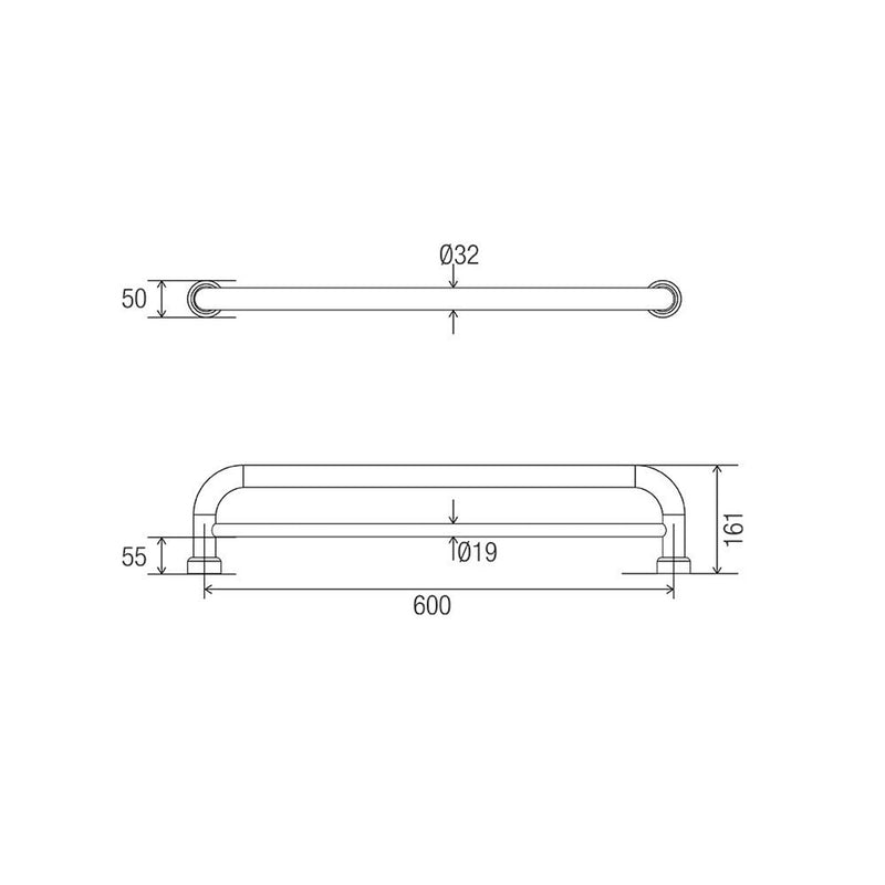 Conserv Hygienic Seal® Towel Grab Rail "D"